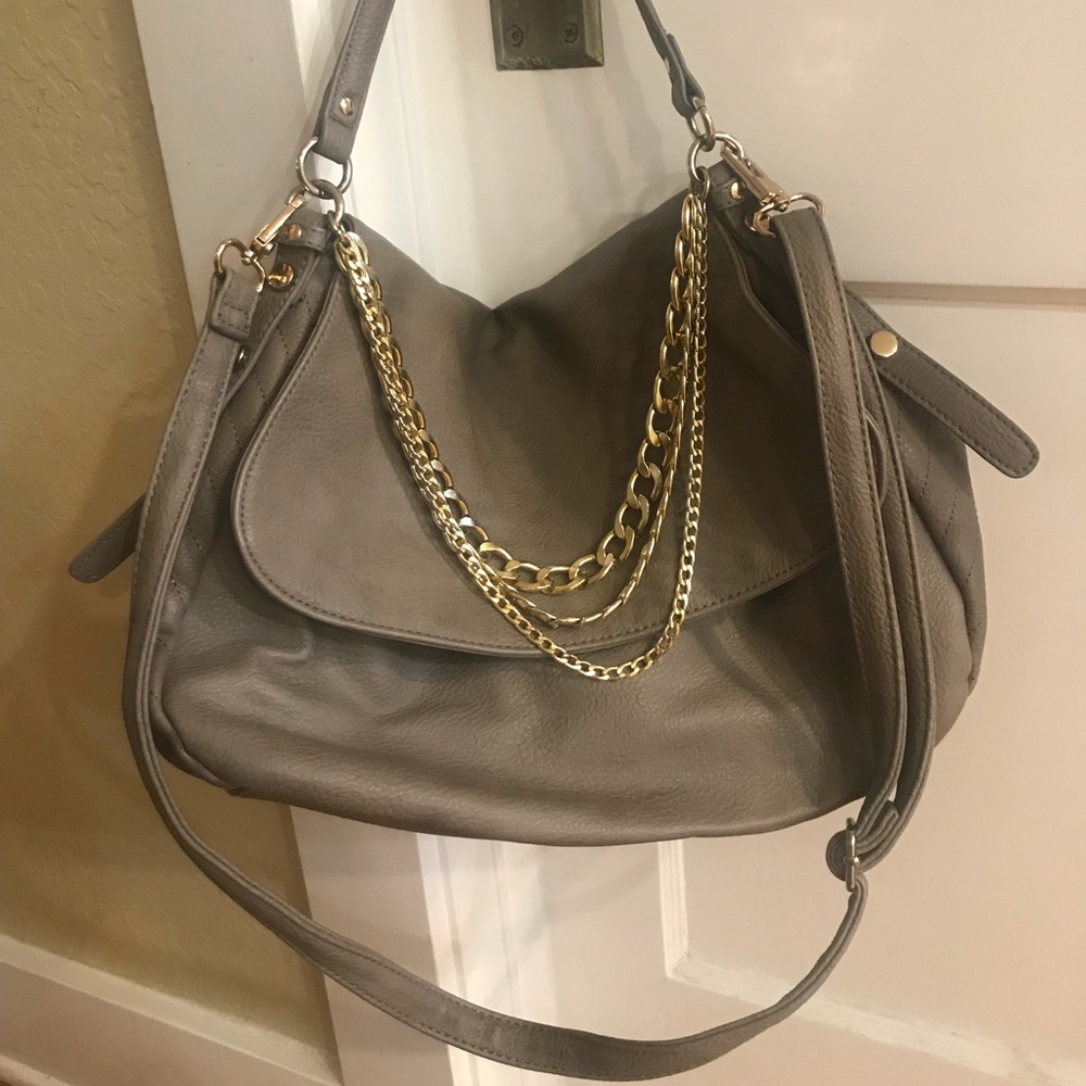 Taupe Steve Madden messenger satchel bag